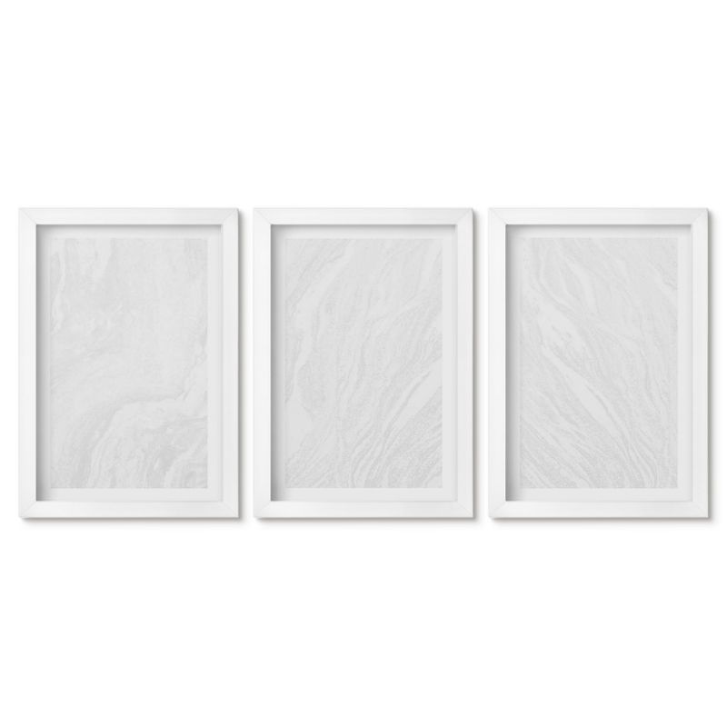 Obrazy w białej ramie Tulup 20x30 cm Marmur elegancki struktura Małe obrazy do kuchni w ramie 1 kpl