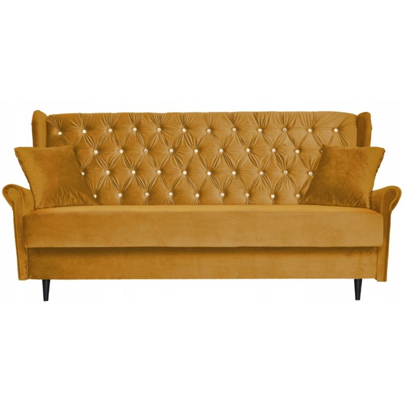 Sofa do salonu rozkładana Family Meble GAJA musztardowa 1szt