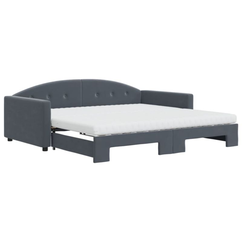 Sofa rozkładana WaszeMeble 100x200 cm Ciemnoszary aksamit WM-3197333 1 szt.