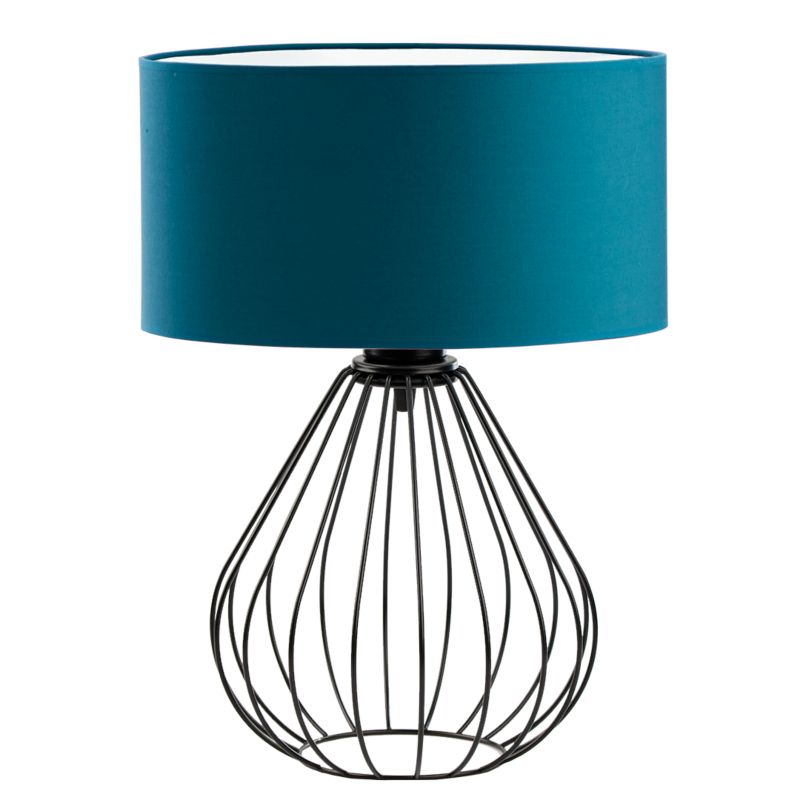 Lampka Nocna Volta Light Factory Konwalia Abażur Czarny/Morski 1xE27 1szt.