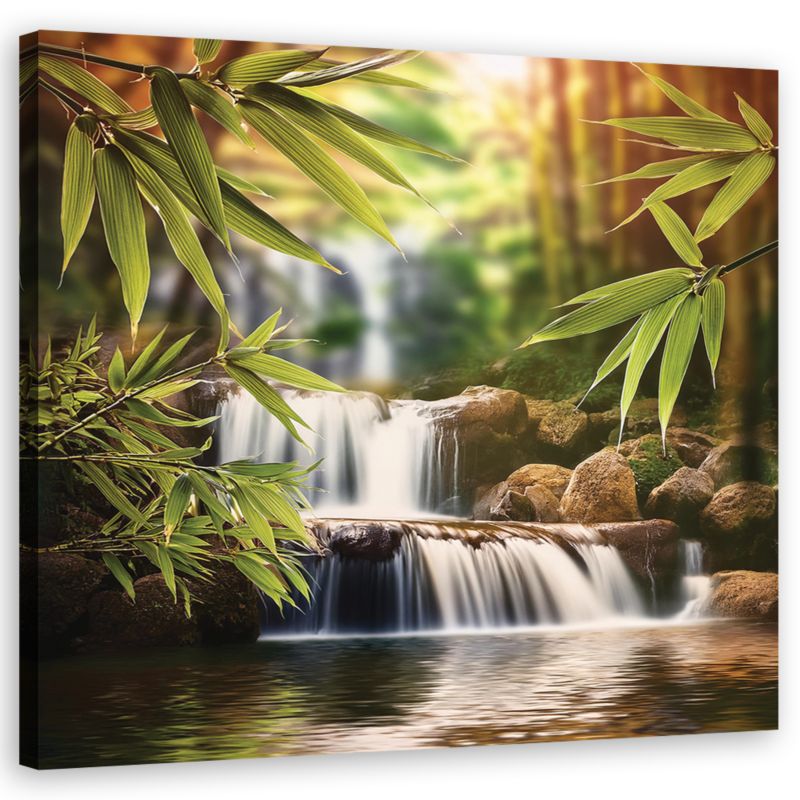 Obraz do salonu sypialni Feeby Wodospad Zen Kamienie 40x40 cm 1szt