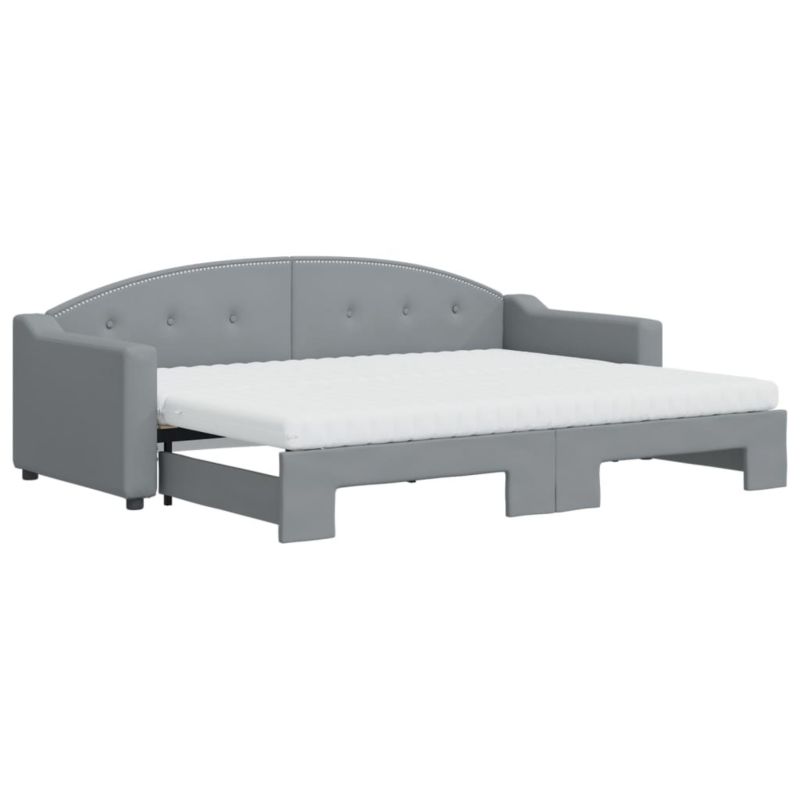 Sofa rozkładana WaszeMeble 80x200 cm Jasnoszary tkanina WM-3197543 1 szt.