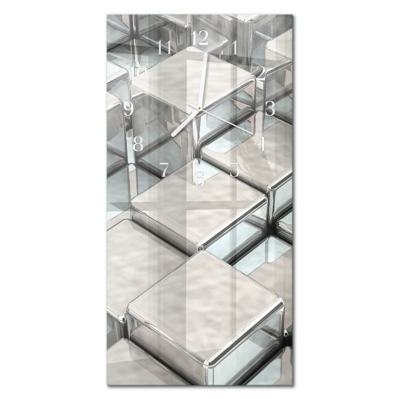 Designerski Zegar Ścienny Tulup 30x60 cm z Białymi Wskazówkami Kostka do Gry 1 szt.