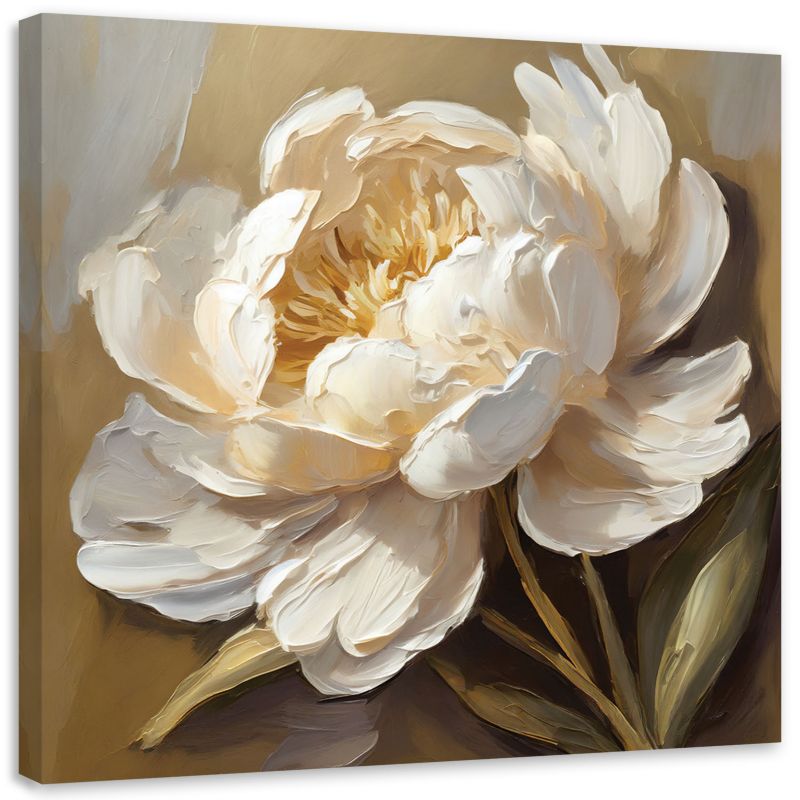 Obraz do salonu sypialni Feeby Peonia Kremowa Kwiaty 50x50 cm 1szt