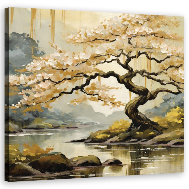 Obraz do salonu sypialni Feeby Bonsai Drzewo Krajobraz Natura 40x40cm 1szt