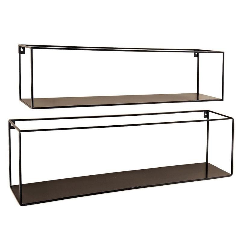 Półki ścienne Franco Boltze metal czarne 78x15x22 cm 1 kpl.