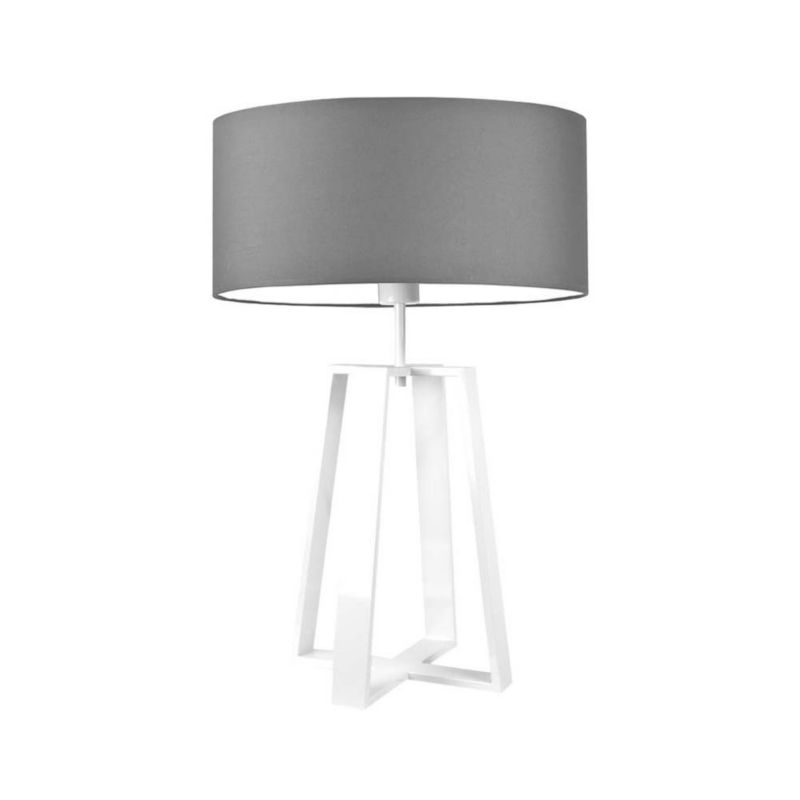 Lampka Nocna Volta Light Factory Wenis Abażur Biały/Szary 1xE27 1szt.