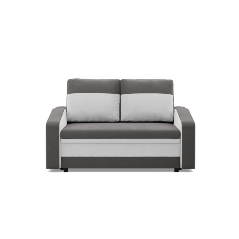 Sofa TYLETEGOTU rozkładana AURELO mikrofaza szary biały 1 szt