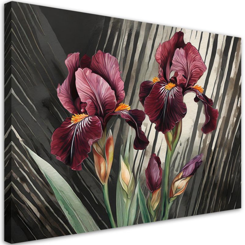 Obraz do salonu sypialni Feeby Irysy Czerwone Kwiaty 100x70 cm 1szt