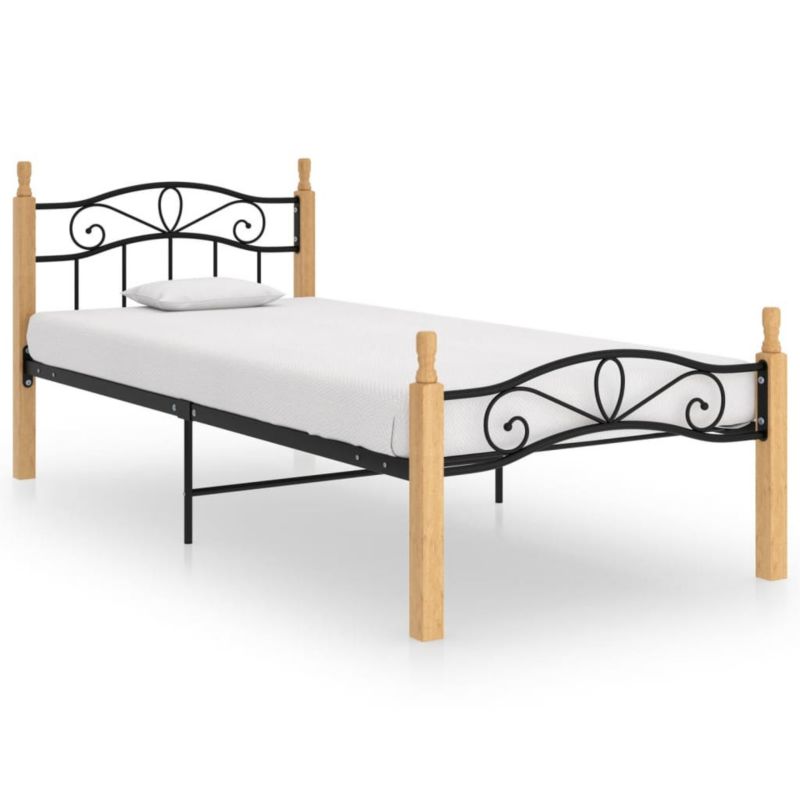 Łóżko metalowe WaszeMeble 90x200 cm czarne 1 szt.