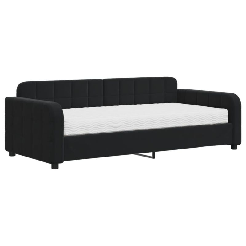 Sofa rozkładana WaszeMeble 90x190 cm Czarny aksamit WM-3196920 1 szt.