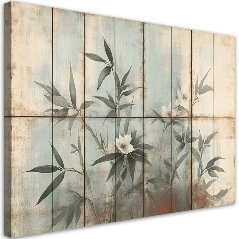 Obraz do salonu sypialni Feeby Delikatne Rośliny Liście w pastelach 90x60 cm 1szt