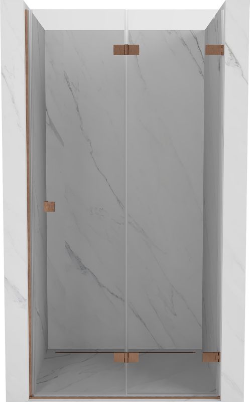 Drzwi prysznicowe składane Mexen Lunar-F miedź szczotkowana 80 cm 1 szt.