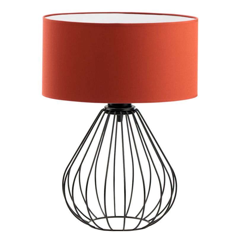 Lampka Nocna Volta Light Factory Konwalia Abażur Czarny/Ceglany 1xE27 1szt.