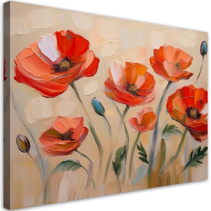 Obraz do salonu sypialni Feeby Kwiaty Maki Natura 100x70 cm 1szt