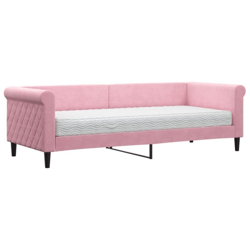 Sofa rozkładana WaszeMeble 80x200 cm Różowy aksamit WM-3197743 1 szt.