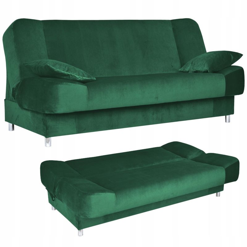 Sofa do salonu rozkładana z poduszkami Family Meble Sara zielona 1szt