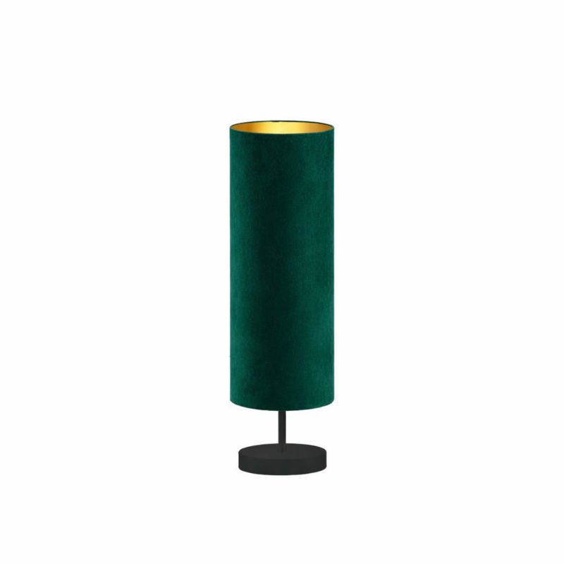 Lampka Nocna Volta Light Factory Bell Abażur Butelkowa zieleń ze złotem welur 1xE27 1szt.