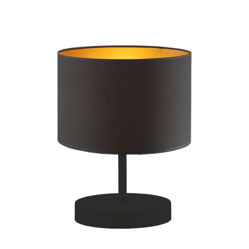 Lampka Nocna Volta Light Factory Picolo Abażur Czarny ze złotem Walec 1xE27 1szt.