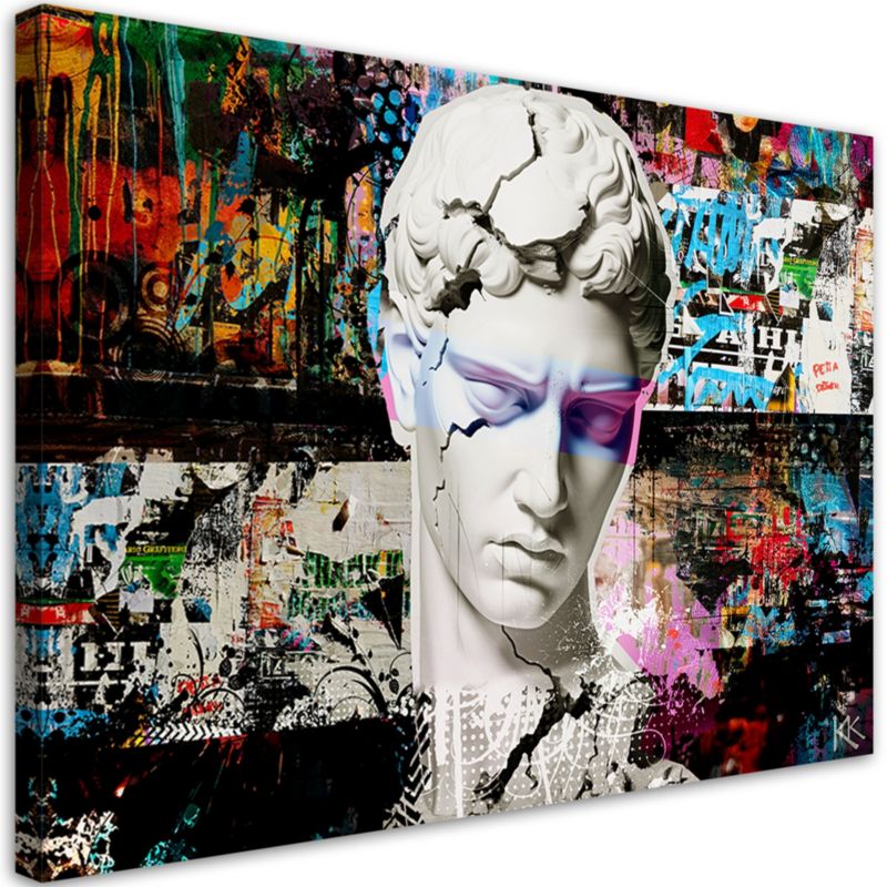 Obraz do salonu sypialni Feeby Kolorowa Rzeźba Graffiti 90x60 cm 1szt