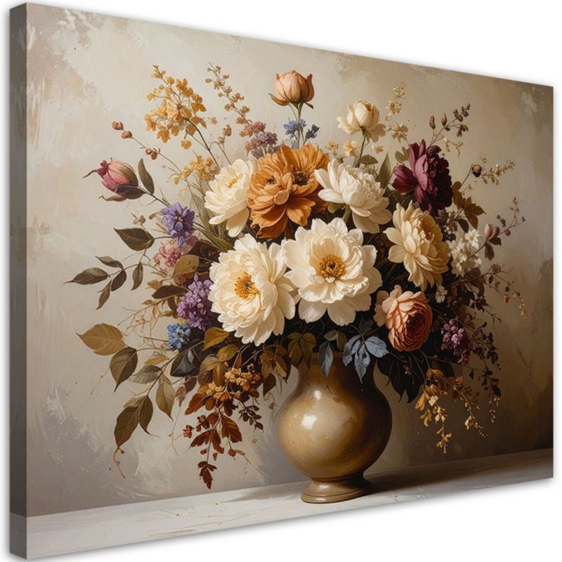 Obraz do salonu sypialni biura kuchni Feeby Bukiet kwiatów w stylu retro 60x40cm 1szt