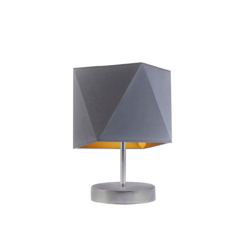 Lampka Nocna Volta Light Factory Picolo Abażur Srebrny/Szary ze złotem Diament 1xE27 1szt.