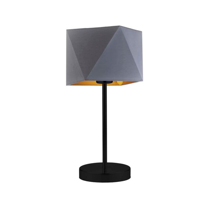 Lampka Nocna Volta Light Factory Burne Abażur Szary ze złotem Diament 1xE27 1szt.