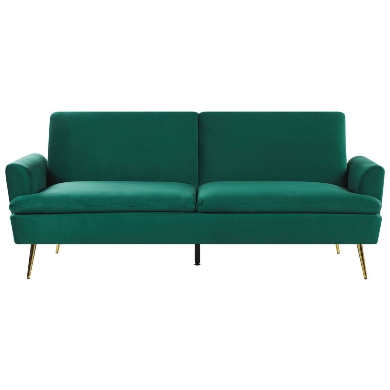 Sofa rozkładana dla 3 osób Vettre Welur Ciemnozielony 1 szt.