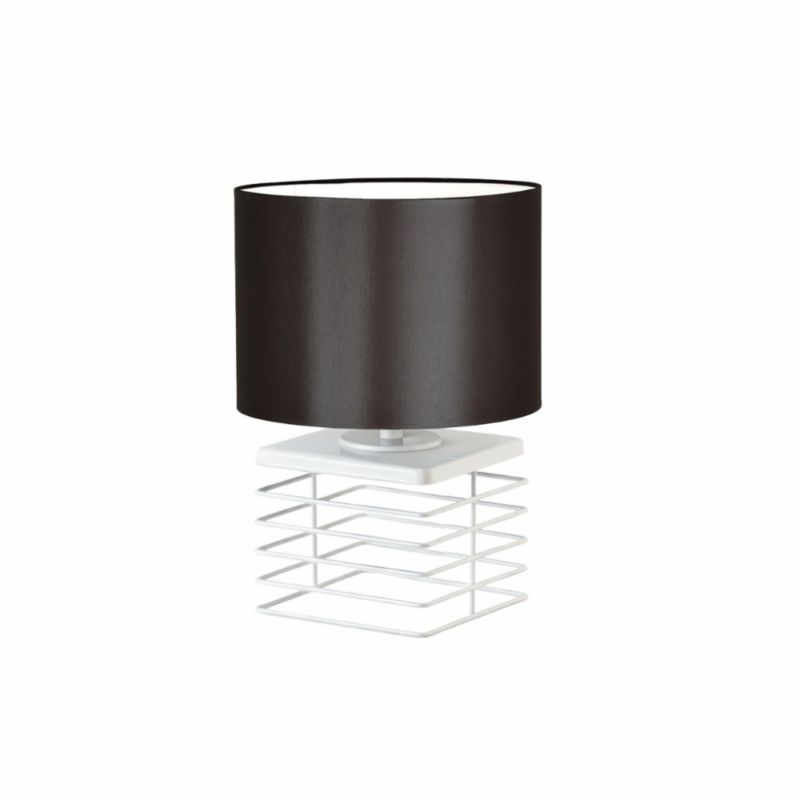 Lampka Nocna Volta Light Factory Level Abażur Biały/Brązowy 1xE27 1szt.