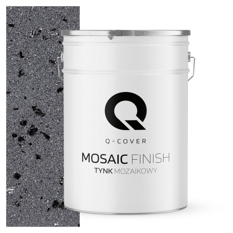 Tynk Mozaikowy Q-Cover Szary ciemny z czarną miką M06 25KG