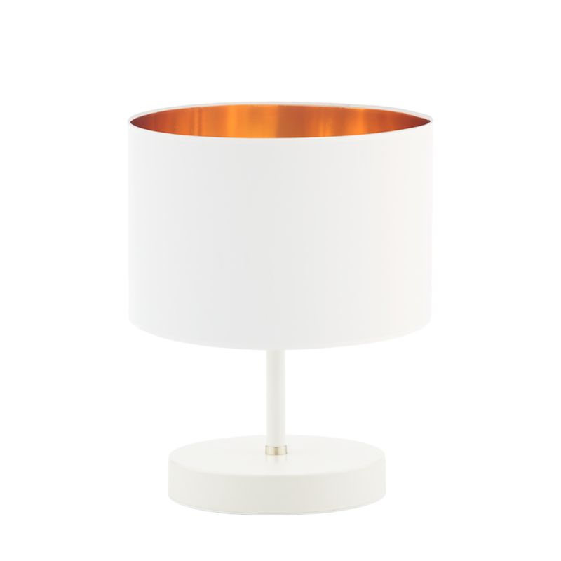 Lampka Nocna Volta Light Factory Picolo Abażur Biały/ biały ze złotem Walec 1xE27 1szt.