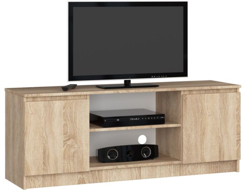 Szafka RTV Akord Dąb Sonoma 140 cm 2 drzwi kolor Dąb Sonoma mat 2 półki 140x40x55 cm 1 szt.