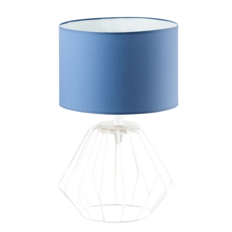 Lampka Nocna Volta Light Factory Lana Abażur Biały/Niebieski 1xE27 1szt.