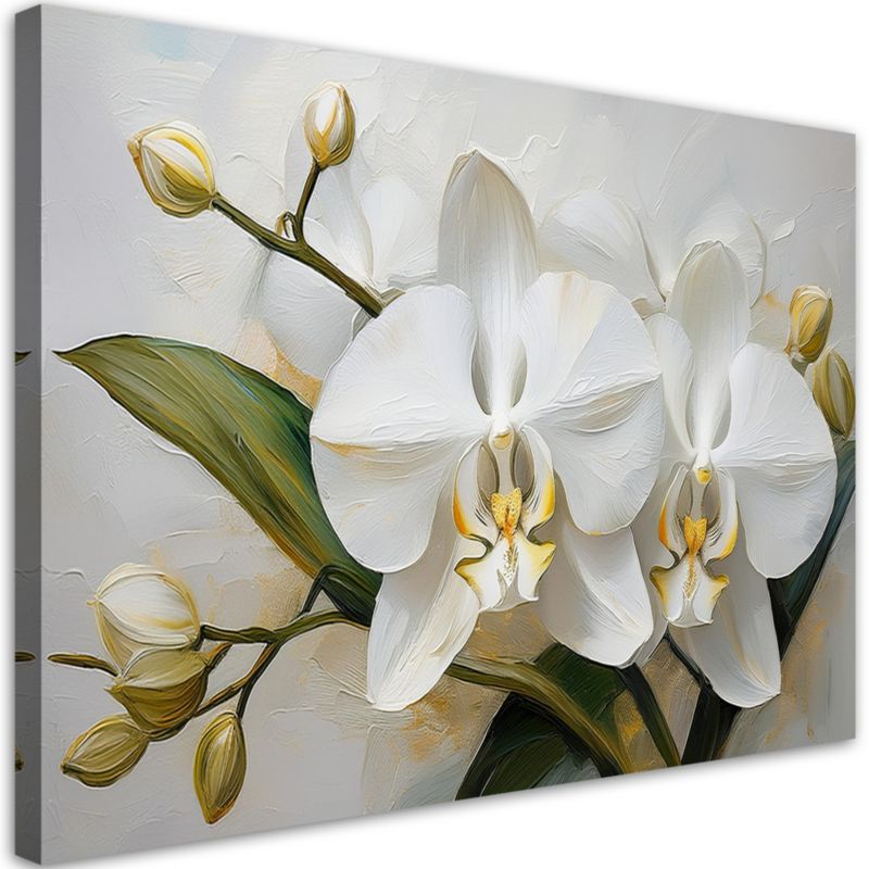 Obraz do salonu sypialni Feeby Malowany Kwiat Orchidei 120x80 cm 1szt