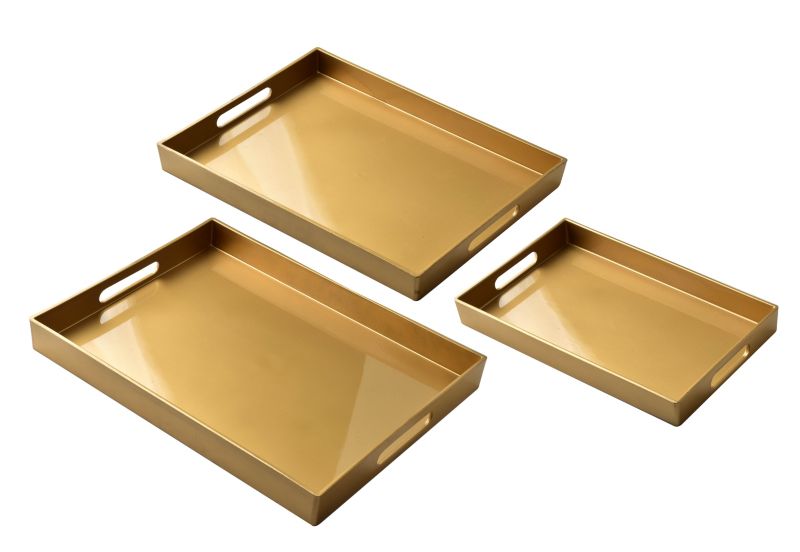 Tace dekoracyjne z tworzywa Mondex BLANCHE GOLD 40x30/35x25/30x20cm złote 3 szt