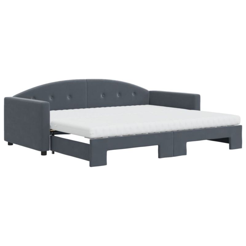 Sofa rozkładana WaszeMeble 90x190 cm Ciemnoszary aksamit WM-3197339 1 szt.