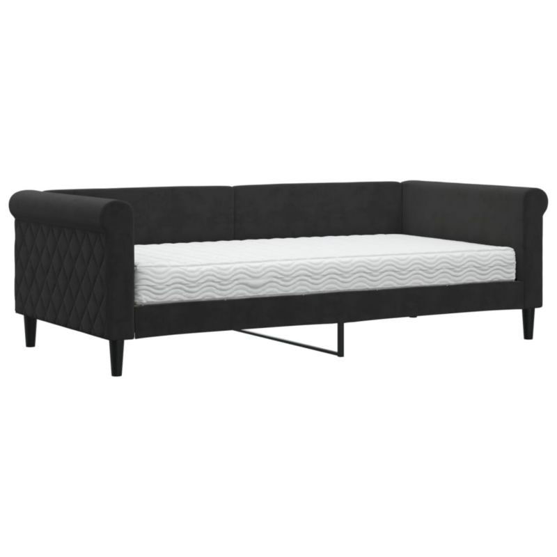 Sofa rozkładana WaszeMeble 90x190 cm Czarny aksamit WM-3197762 1 szt.