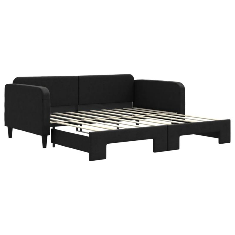Sofa rozkładana WaszeMeble 90x190 cm Czarny tkanina WM-3196828 1 szt.