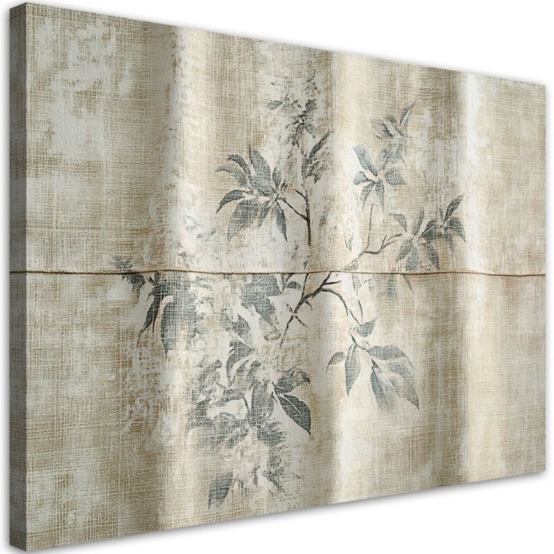 Obraz do salonu sypialni Feeby Liście Boho Botanika Beżowy 120x80 cm 1szt