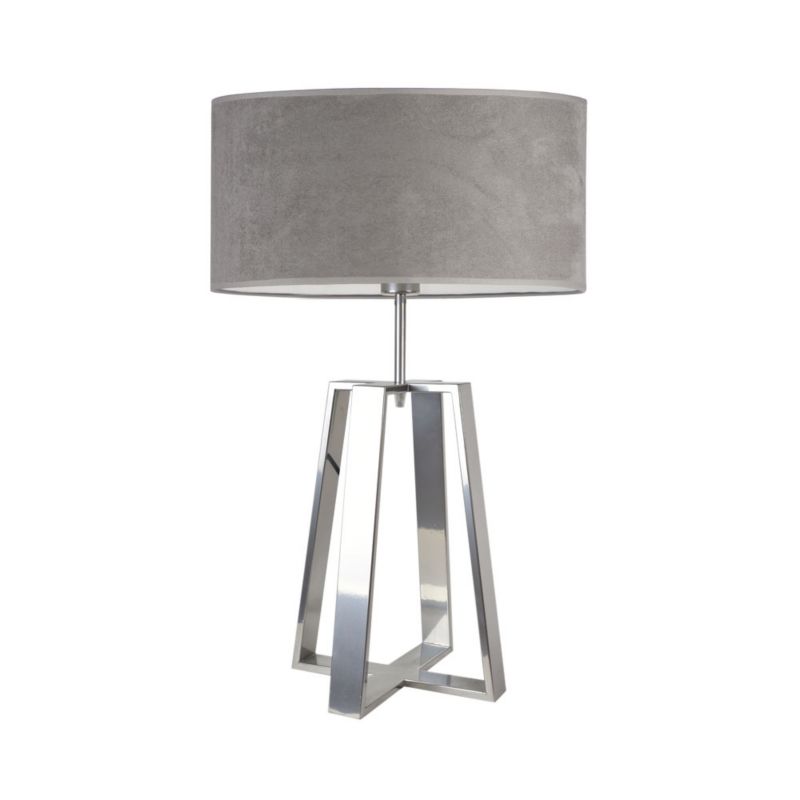 Lampka Nocna Volta Light Factory Wenis Abażur Srebrny/Szary welur 1xE27 1szt.