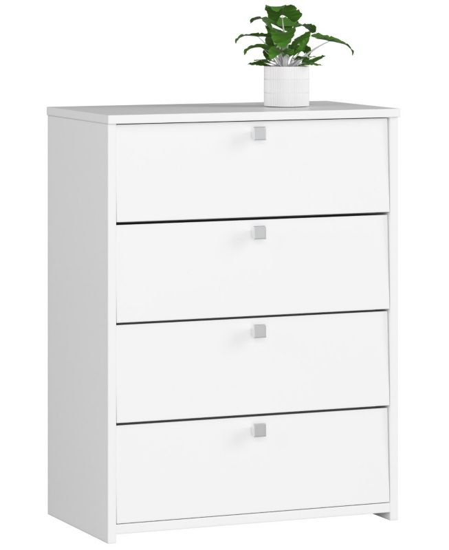 Szafka na buty Akord Rubin Biała 66 cm 4 drzwi kolor Biały mat 4 półki 66x36x85 cm 1 szt.