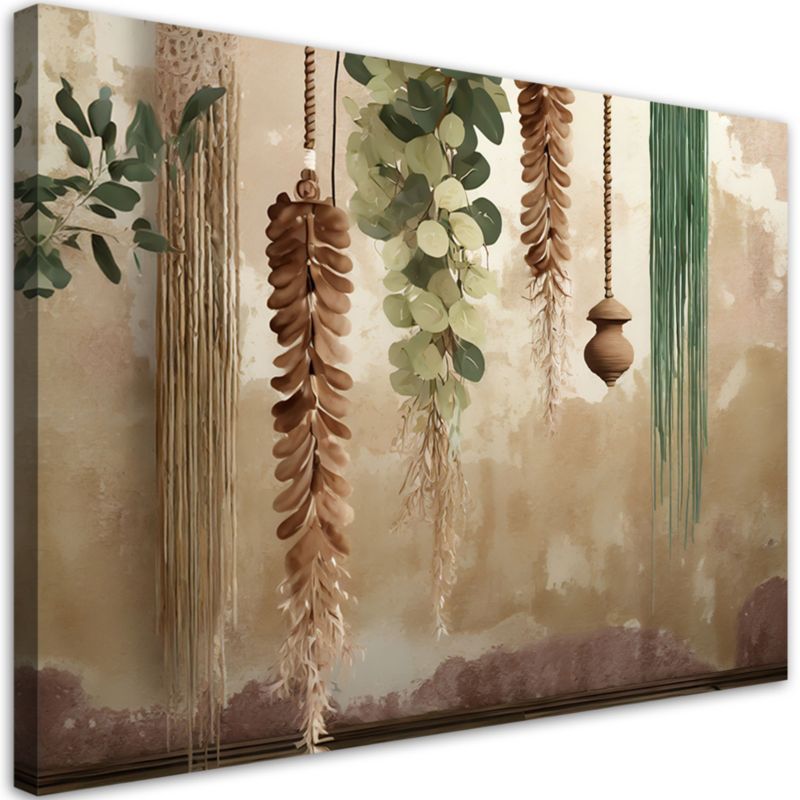 Obraz do salonu sypialni Feeby Wiszące Liście Scandi Boho 90x60 cm 1szt