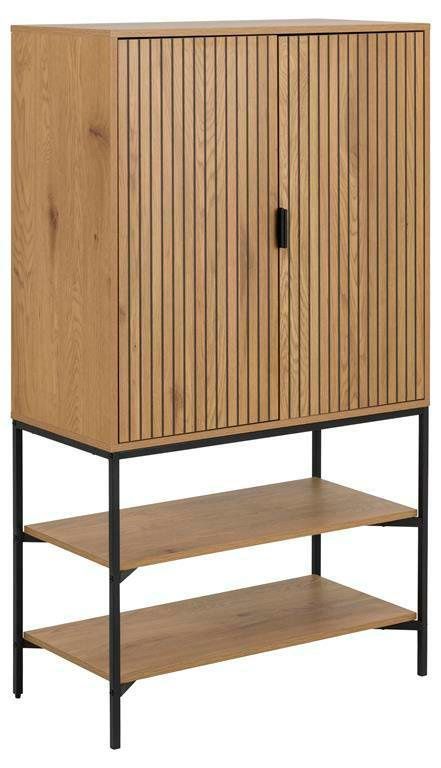 Regał na książki Jaipur Actona dąb czarny nowoczesny industrialny regulowane półki 140 cm 1 szt.