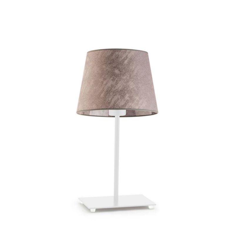 Lampka Nocna Volta Light Factory Moto Abażur Biały/Beton Stożek 1xE27 1szt.