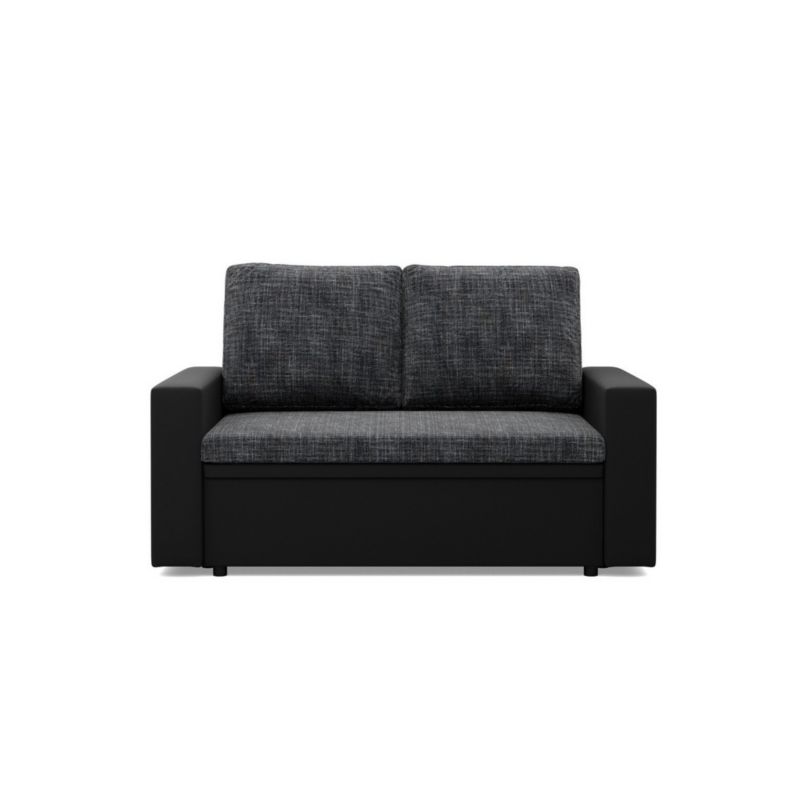 Sofa TYLETEGOTU rozkładana CAPERO ekoskóra plecionka czarny ciemny szary 1 szt