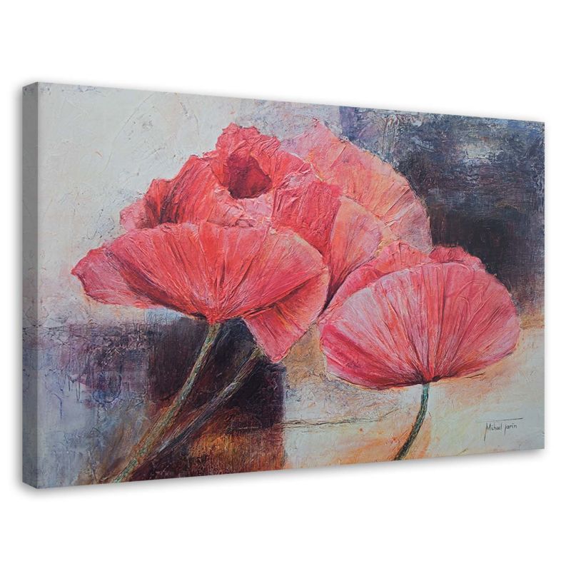 Obraz na płótnie Feeby Czerwone maki jak obraz olejny 45x30cm 1szt