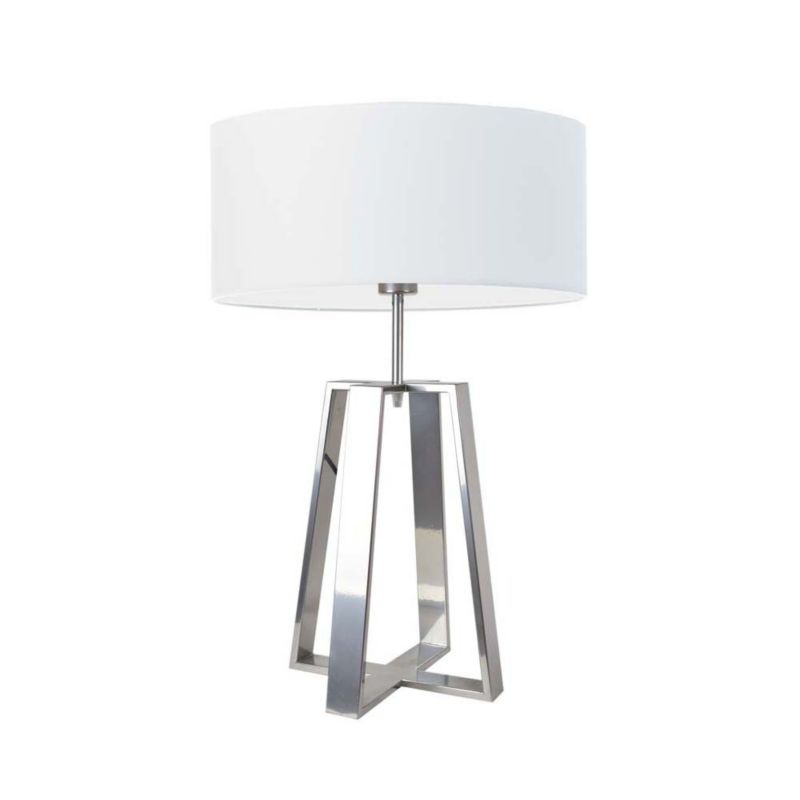 Lampka Nocna Volta Light Factory Wenis Abażur Srebrny/Biały 1xE27 1szt.