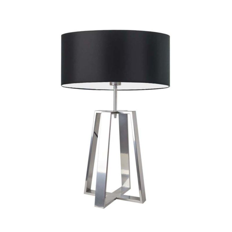 Lampka Nocna Volta Light Factory Wenis Abażur Srebrny/Czarny 1xE27 1szt.