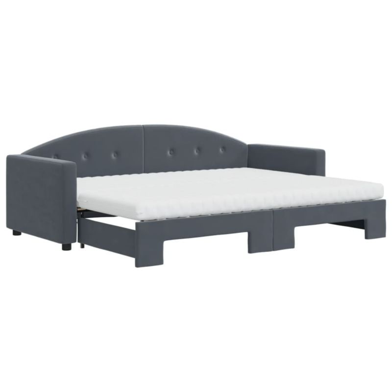 Sofa rozkładana WaszeMeble 80x200 cm Ciemnoszary aksamit WM-3197319 1 szt.