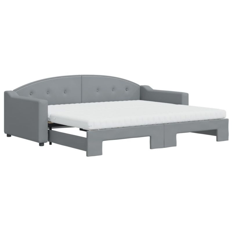 Sofa rozkładana WaszeMeble 90x200 cm Jasnoszary tkanina WM-3197548 1 szt.